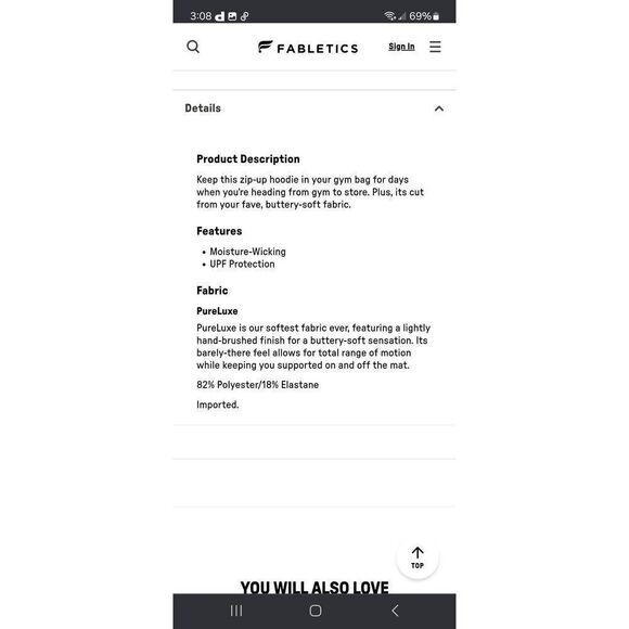 New XS Fabletics Abyss Blue Bailey Cropped Pureluxe Hoodie Jacket Athletic - Picture 6 of 8